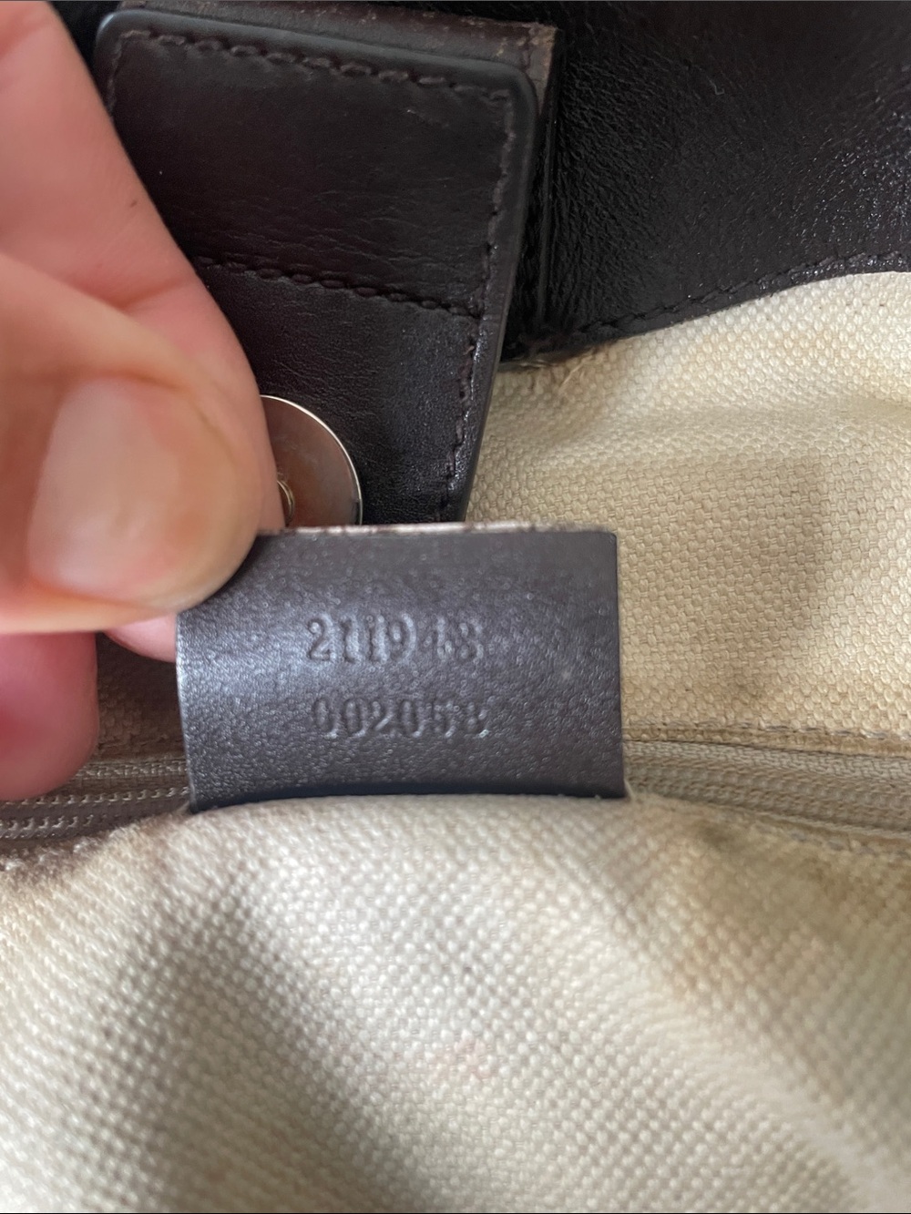 Gucci Brown/Tan GG Canvas Tote with Leather Trim - Picture 6 of 7
